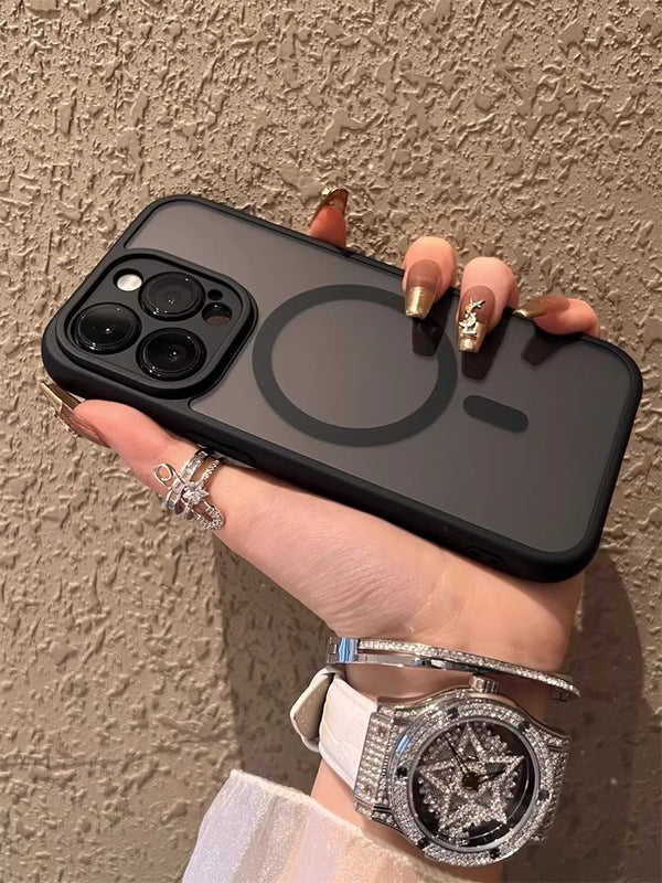 Apple mobile phone film skin-feel frosted magnetic wireless charging case