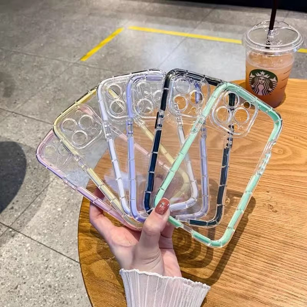 Apple machine color edge luminous transparent full cover anti-fall new protective case