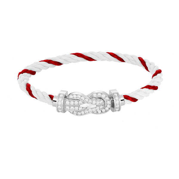 ˇFashion StreetˇCHANCE LARGE 8 FIGURE BUCKLE FULL DIAMOND BRACELET SILVER