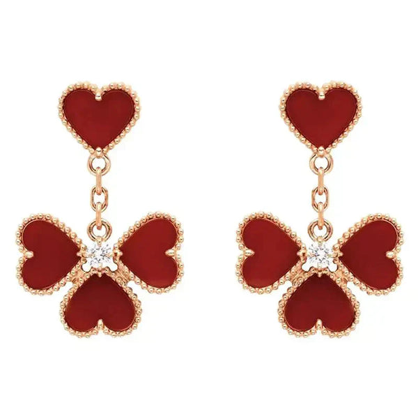 ˇFashion StreetˇSWEET CLOVER CARNELIAN EARRINGS