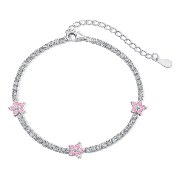 ˇFashion StreetˇSparkling Flower Shape Tennis Bracelet