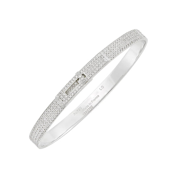 ˇFashion StreetˇHM KELLY BRACELET IN SILVER AND FULL PAVE DIAMOND