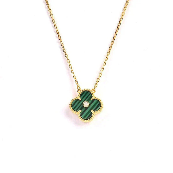 ˇFashion StreetˇCLOVER 15MM DIAMOND TURQUOISE NECKLACE