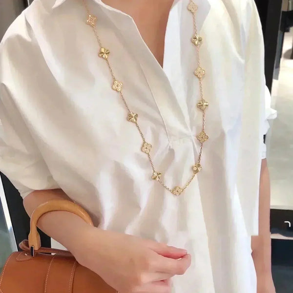 ˇFashion StreetˇCLOVER 20 MOTIFS LASER DIAMOND NECKLACE