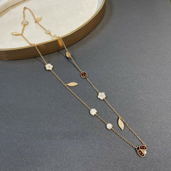ˇFashion StreetˇLUCKY SPRING 15 MOTIFS GOLD NECKLACE