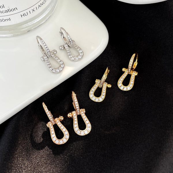 ˇFashion StreetˇFORCE 10 FULL DIAMOND DROP EARRINGS MEDIUM MODEL