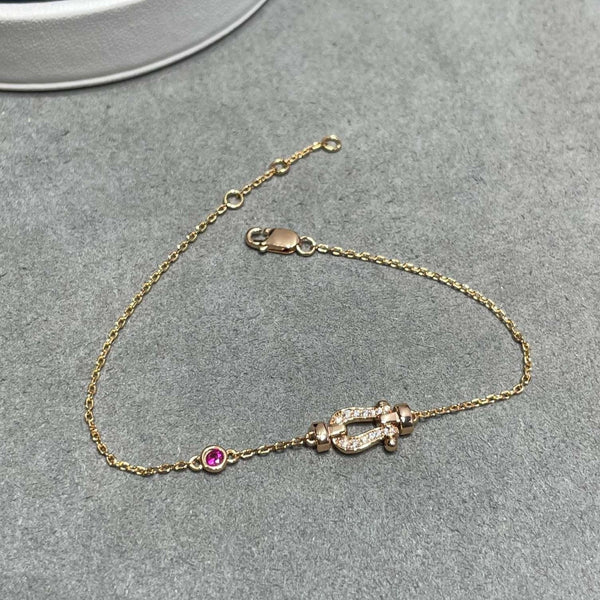 ˇFashion StreetˇFORCE 10 DIAMOND CHAIN LINK PINK GOLD BRACELET
