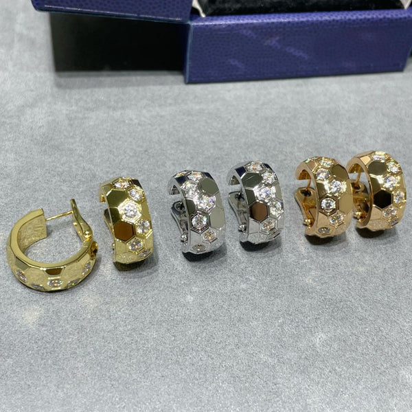 ˇFashion StreetˇBEE LOVE DIAMOND HOOP EARRINGS