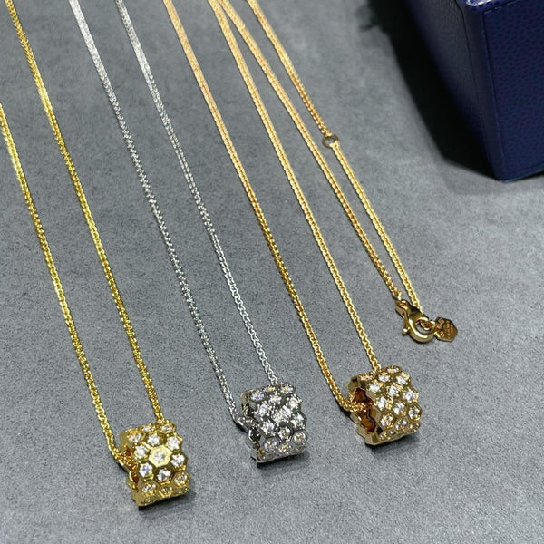 ˇFashion StreetˇBEE LOVE DIAMOND PAVED 3 ROW NECKLACE