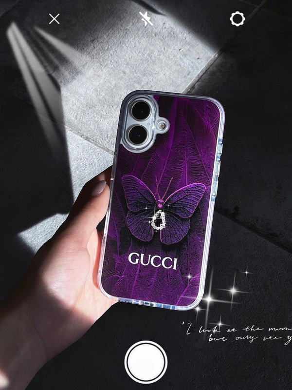 Apple mobile phone case water drop gem butterfly with anti-drop and shockproof