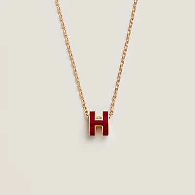ˇFashion StreetˇHM CLIC RED ENAMEL GOLD NECKLACE