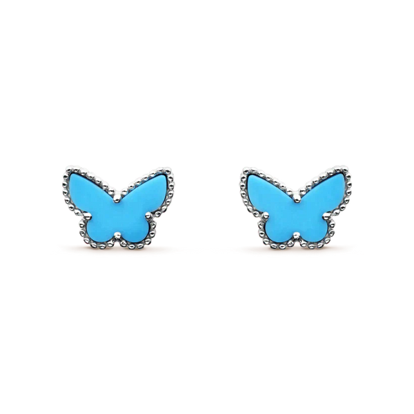 ˇFashion StreetˇBUTTERFLY TURQUOISE EARRINGS SILVER