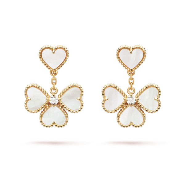 ˇFashion StreetˇCLOVER SWEET WHITE MOP EARRINGS