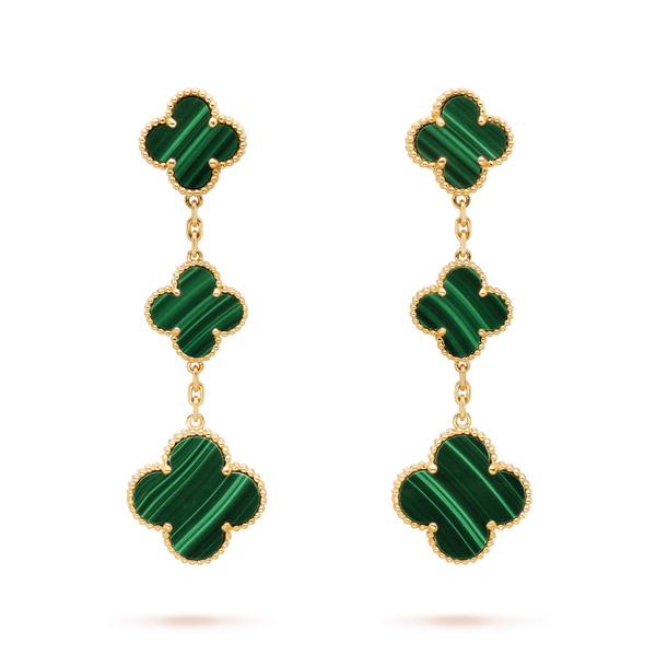 ˇFashion StreetˇCLOVER MALACHITE 3 MOTIFS GOLD