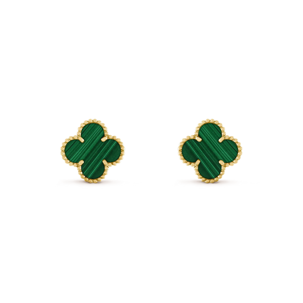 ˇFashion StreetˇCLOVER MEDIUM 1 MOTIFS MALACHITE  EARRINGS