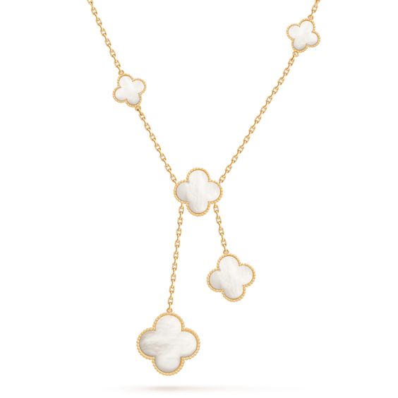 ˇFashion StreetˇCLOVER MOTHER OF PEARL NECKLACE 6 MOTIF