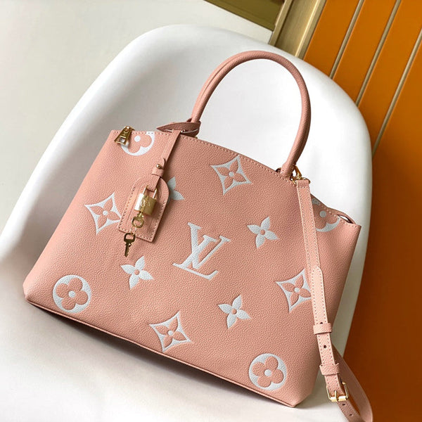 PETIT PALAIS PM MEDIUM SHOULDER BAG 29 IN PINK EMBOSSED COWHIDE GOLD-TONE HARDWARE