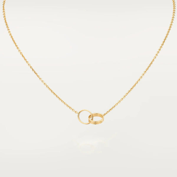 ˇFashion StreetˇLOVE NECKLACE DOUBLE RING GOLD