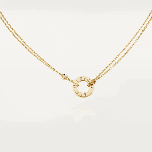ˇFashion StreetˇLOVE NECKLACE 16MM 2 DIAMONDS