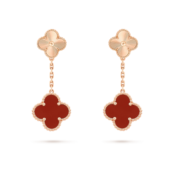ˇFashion StreetˇCLOVER 2 MOTIF  LASER CARNELIAN EARRINGS