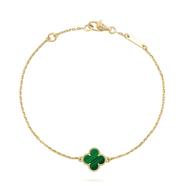 ˇFashion StreetˇCLOVER BRACELET MALACHITE 1 MOTIF