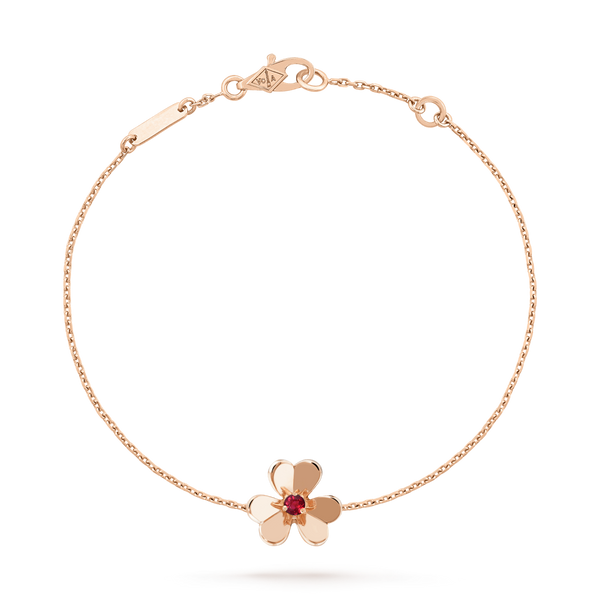 ˇFashion StreetˇFRIVOLE GOLD FLOWER PINK MALACHITE BRACELET