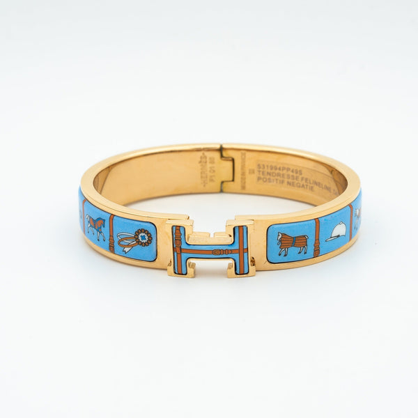 ˇFashion StreetˇH PINK GOLD BRACELET BLUE CERAMIC