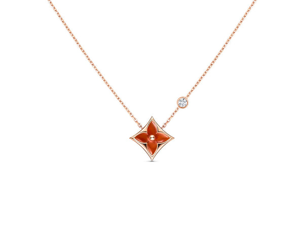 ˇFashion StreetˇSTAR NECKLACE PINK GOLD 1 DIAMOND