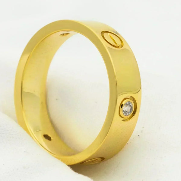 ˇFashion StreetˇLOVE RING 5.5MM 3 DIAMONDS GOLD