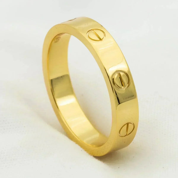 ˇFashion StreetˇLOVE RING 4MM 1 DIAMOND GOLD