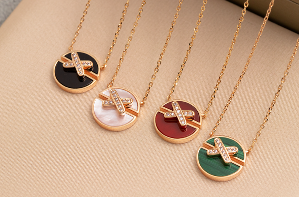ˇFashion StreetˇJEUX DE PINK GOLD DIAMOND NECKLACE