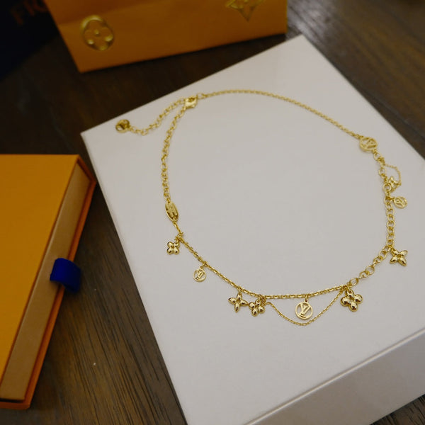 ˇFashion StreetˇBLOOMING SUPPLE NECKLACE BRASS