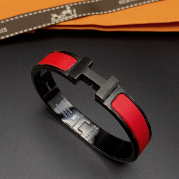 ˇFashion StreetˇCLIC HM SO BLACK RED BRACELET