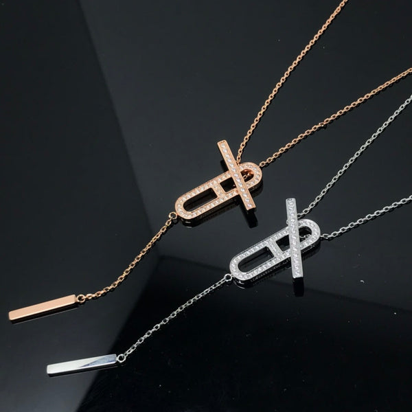 ˇFashion StreetˇHM NECKLACE PLATINUM ROSE GOLD DIAMOND