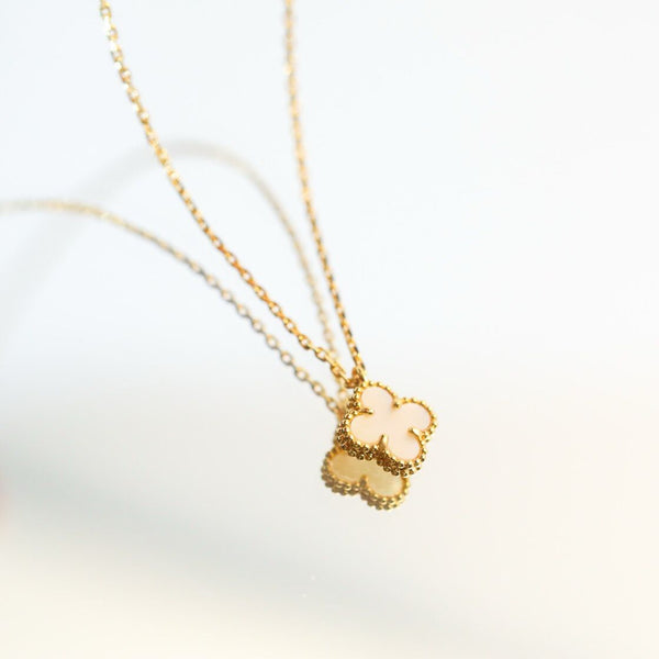 ˇFashion StreetˇCLOVER MINI 9.5MM WHITE MOTHER-OF-PEARL NECKLACE