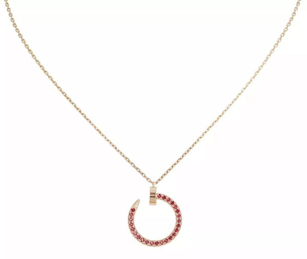 ˇFashion StreetˇJUSTE NECKLACE GOLD RED DIAMONDS
