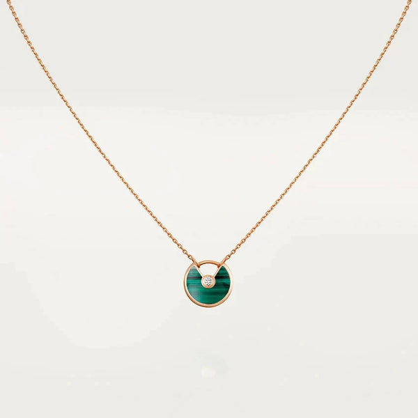 ˇFashion StreetˇAMULETTE ROSE GOLD MALACHITE NECKLACE