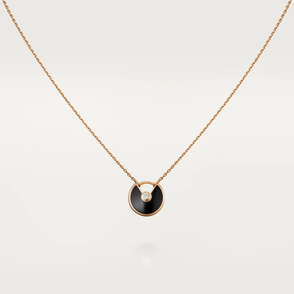 ˇFashion StreetˇAMULETTE ROSE GOLD ONYX NECKLACE