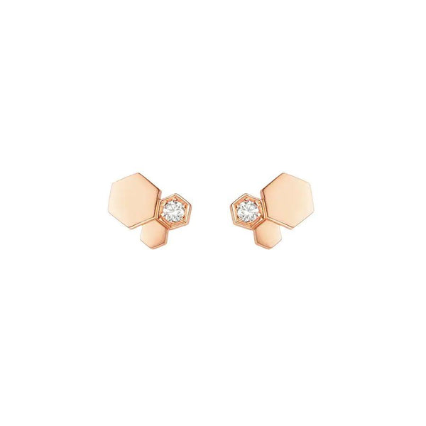 ˇFashion StreetˇBEE LOVE PINK GOLD DIAMOND EARRINGS