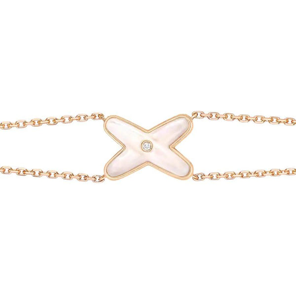 ˇFashion StreetˇJEUX BRACELET WHITE MOP ROSE GOLD 1 DIAMOND
