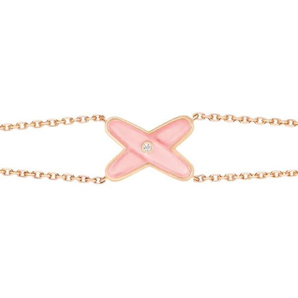 ˇFashion StreetˇJEUX BRACELET PINK MOP PINK GOLD 1 DIAMOND