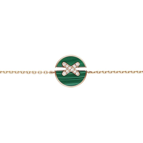 ˇFashion StreetˇJEUX DE BRACELET MALACHITE PINK GOLD DIAMONDS