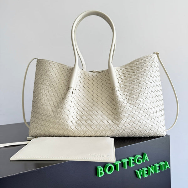 BOTTEGA VENETA 25S PINACOTECA BAG 43 IN IVORY CALFSKIN