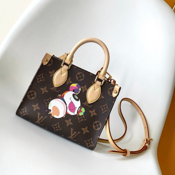 PANDA ONTHEGO BAG 18 IN BROWN MONOGRAM COATED CANVAS