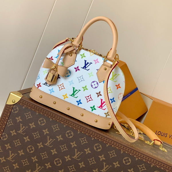 ALMA BB BAG 23 IN COLORFUL MONOGRAM COWHIDE GOLD-TONE HARDWARE