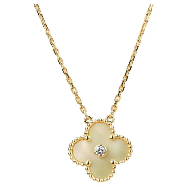 ˇFashion StreetˇCLOVER 15MM DIAMOND GOLD MOTHER OF PEARL NECKLACE