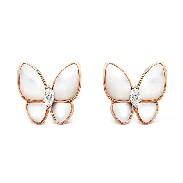 ˇFashion StreetˇBUTTERFLY MOP DIAMOND EARRINGS