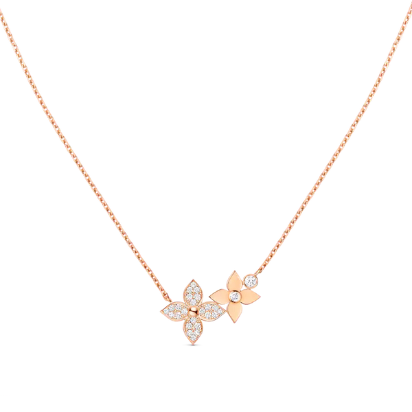 ˇFashion StreetˇSTAR BLOSSOM NECKLACE PINK GOLD DIAMONDS