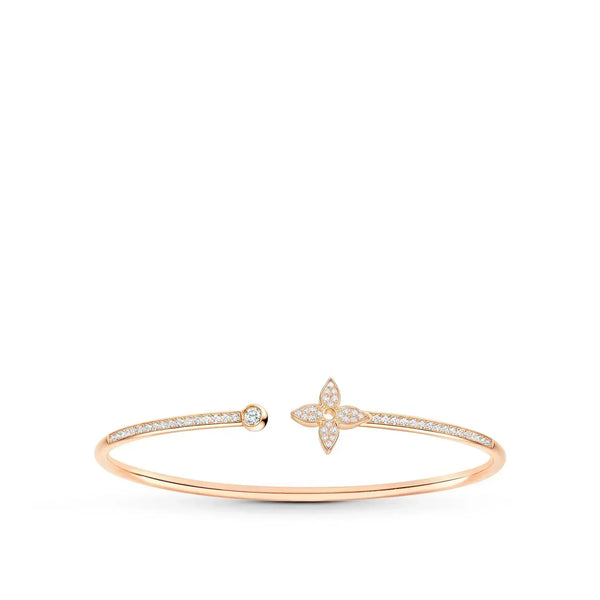 ˇFashion StreetˇIDYLLE PINK GOLD OPEN BRACELET DIAMOND PAVED