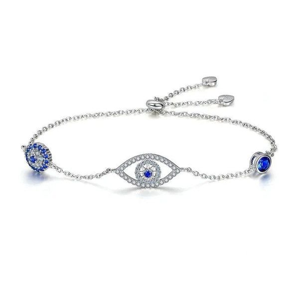 ˇFashion StreetˇBlue Zircon Evil Eyes Bracelet Guardian Eye Chain for Women